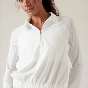 Athleta Advantage Polo Top White - size medium